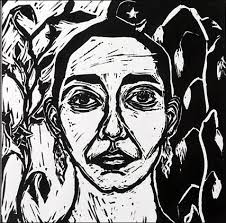 Reem Hashim, printmaking, ''Self-Portrait,'' 8th grade, Key Middle ...