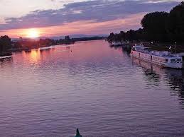Coucher de soleil sur le Rhin