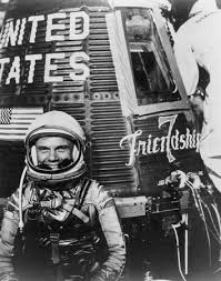 Astronaut  John Glenn   in his space    