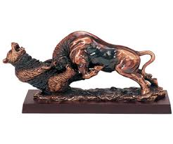 1f Copper  fighting bull   and bear    