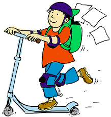 boy riding scooter