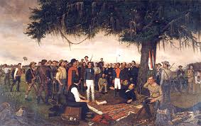 painting of Surrender of  Santa Anna      