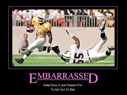 We become embarrassed by something 