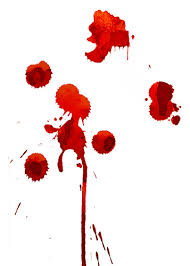 Several passive  drops   of  blood      