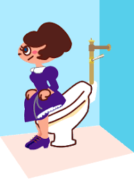 女の人はすわっておしっこ
