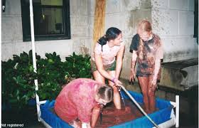 showering off