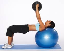 on a stability ball, - via Daymix