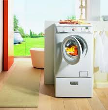 The washing machine heats
