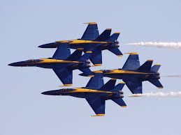 The Blue Angels performing at the