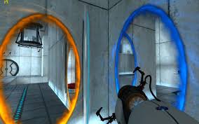 created a blue portal,
