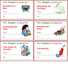Chore Coupons 7-12