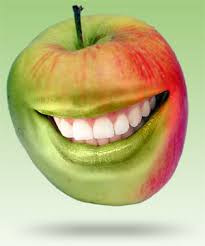 apple with mouth