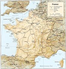 Physical  map   of  France  