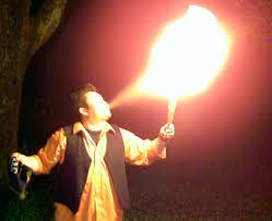 Mike Garner breathing fire
