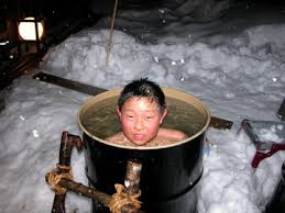 ました、ドラム缶風呂。