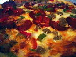   pizza   sausage and peppers cheese