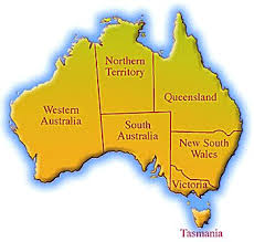Map of  Australia   with hotspots