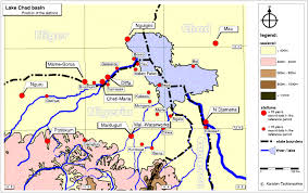 Map used stations at the Lake Chad
