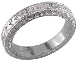 Hand engraved  man x26s wedding band      