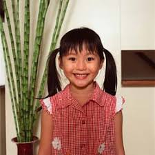 Asian girl with pigtails