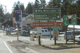 Looking west at corner of Big Bear