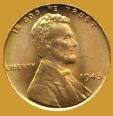 1945 Lincoln Head Penny - via Daymix
