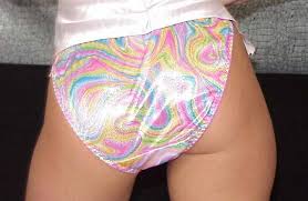 black satin  panties  
