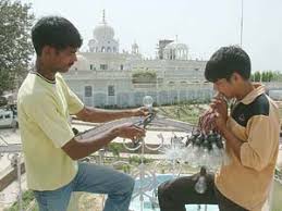 ... final touches to Khadoor Sahib ...