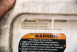 For Example, Amana Dryer Model