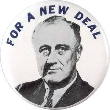   Franklin D    Roosevelt   New Deal pin