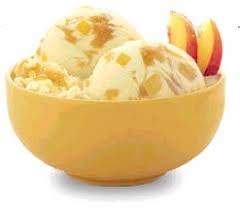 Peach and  yogurt ice cream   as found    