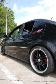 The black painted rims on it
