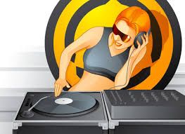 An illustration of a hot  DJ   spinning    