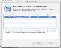 the software update window will