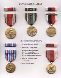   World War II   Army Ribbons and Medals    
