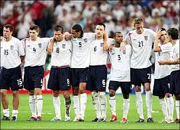 England players line up in the