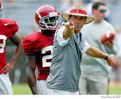   Nick Saban   directing his  Alabama      