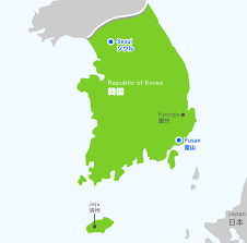韓国の地図