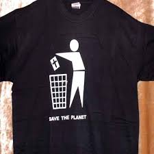 T SHIRT SAVE THE PLANET BLACK