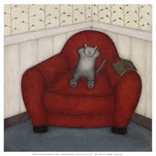 x26quot Cat Reading x26quot Print