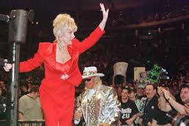Gennifer Flowers enters the ring 