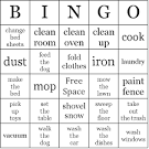 Household Chores Bingo Cards