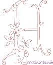 Monogram for Hand Embroidery: Letter H a Needle'