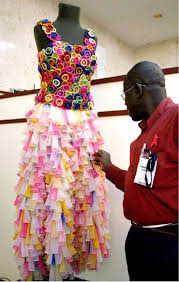 A dress made of condoms