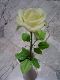This is white rose made of thai clay