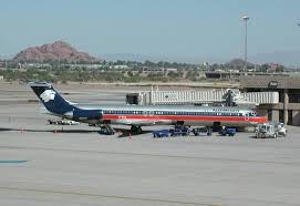 Aeromexico MD 80 at a gate at Sky