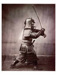 Samurai Brandishing Sword Art Print