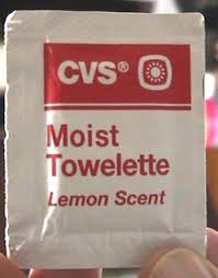 CVS Moist Towelette with lemon scent