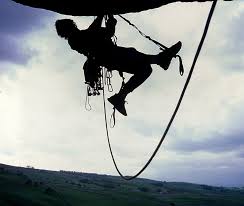 Aid climbing Malham Cove