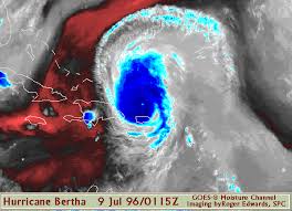 Here is Hurricane Bertha north of 